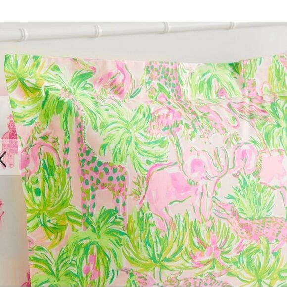 NWT Lilly Pulitzer Full Sheet Set-Organic-Print In On Parade Pottery Barn kids - Picture 3 of 12